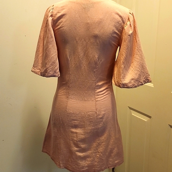 Top shop pink linen Cotton mini dress or tunic Size 4 Nwt New - Picture 5 of 9